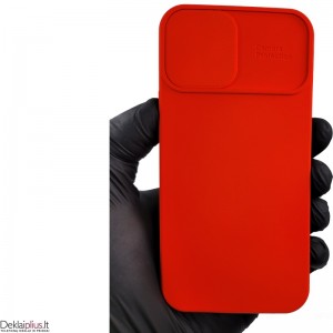 Švelnus guminis dėklas su kameros apsauga - raudonas (telefonui Apple Iphone 12)